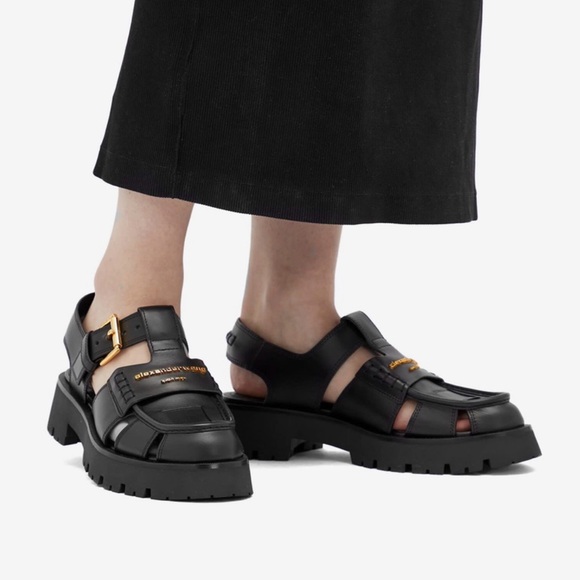 Alexander Wang Black carter cage leather sandals - Picture 13 of 14